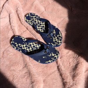 Worn-in Coach Navy Flip Flops